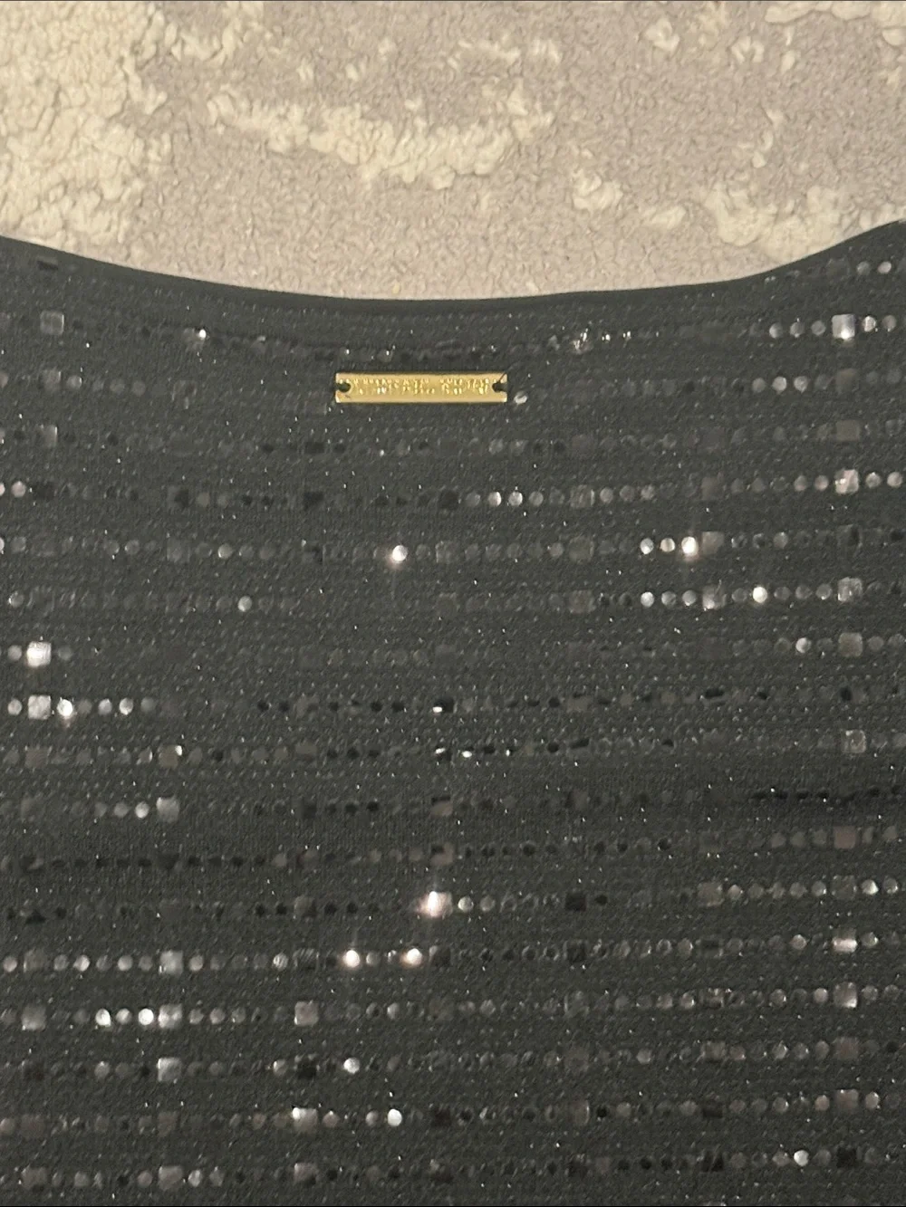 Michael Kors Black Short Sleeve Sequin Tee